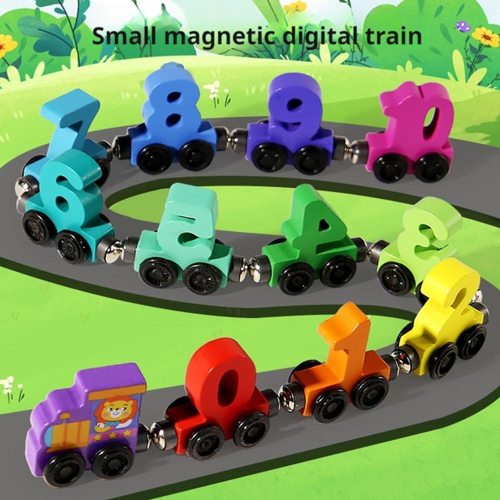 Kids Education Number - Wooden Magnetic Number Train Set For