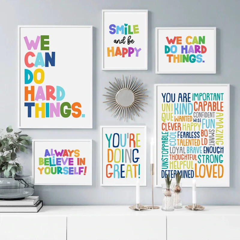 Kids Education Motivation - Diamond Painting Positive Kid Classroom Wall
