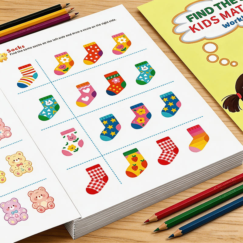 Kids Education Activities - Find The Same Matching Workbook for
