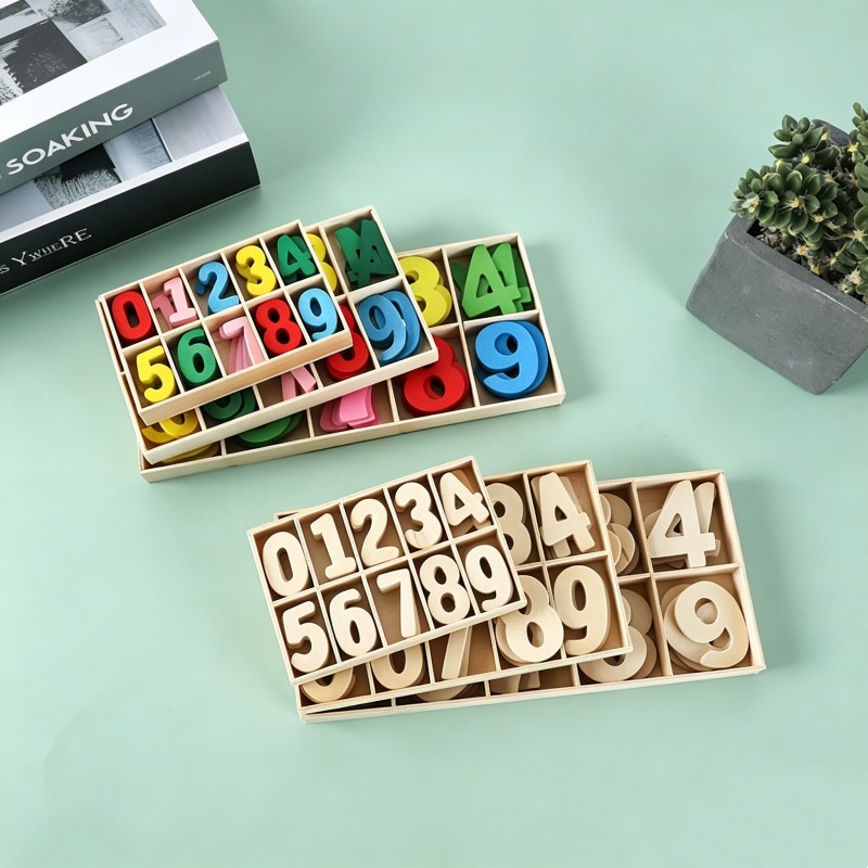 Wooden Number Set Craft Digits - đánh giá và giá Kids Education Name