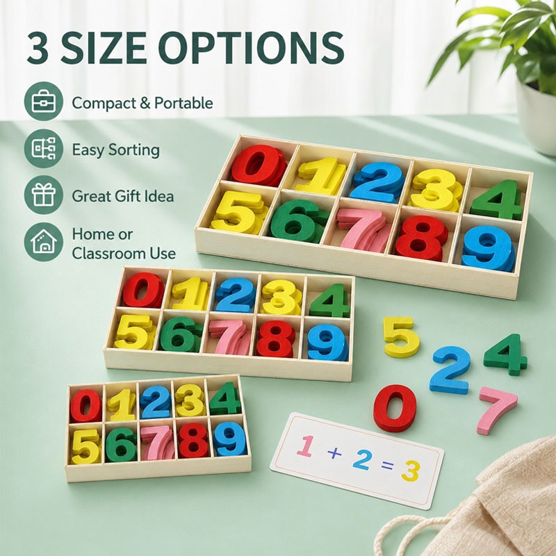 Wooden Number Set Craft Digits - đánh giá và giá Kids Education Name