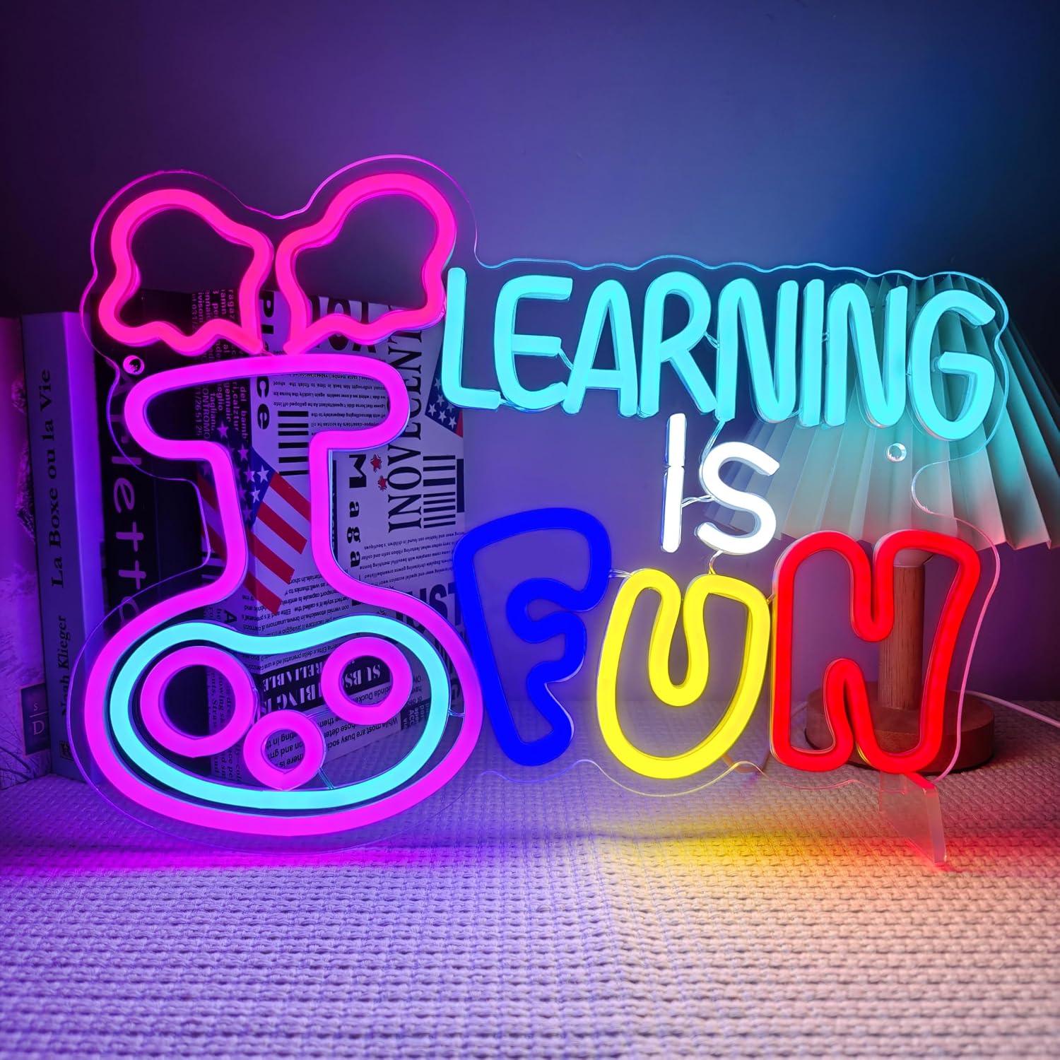 Learning Is Fun Neon Sign USB  - đánh giá và giá Kids Education Motivation