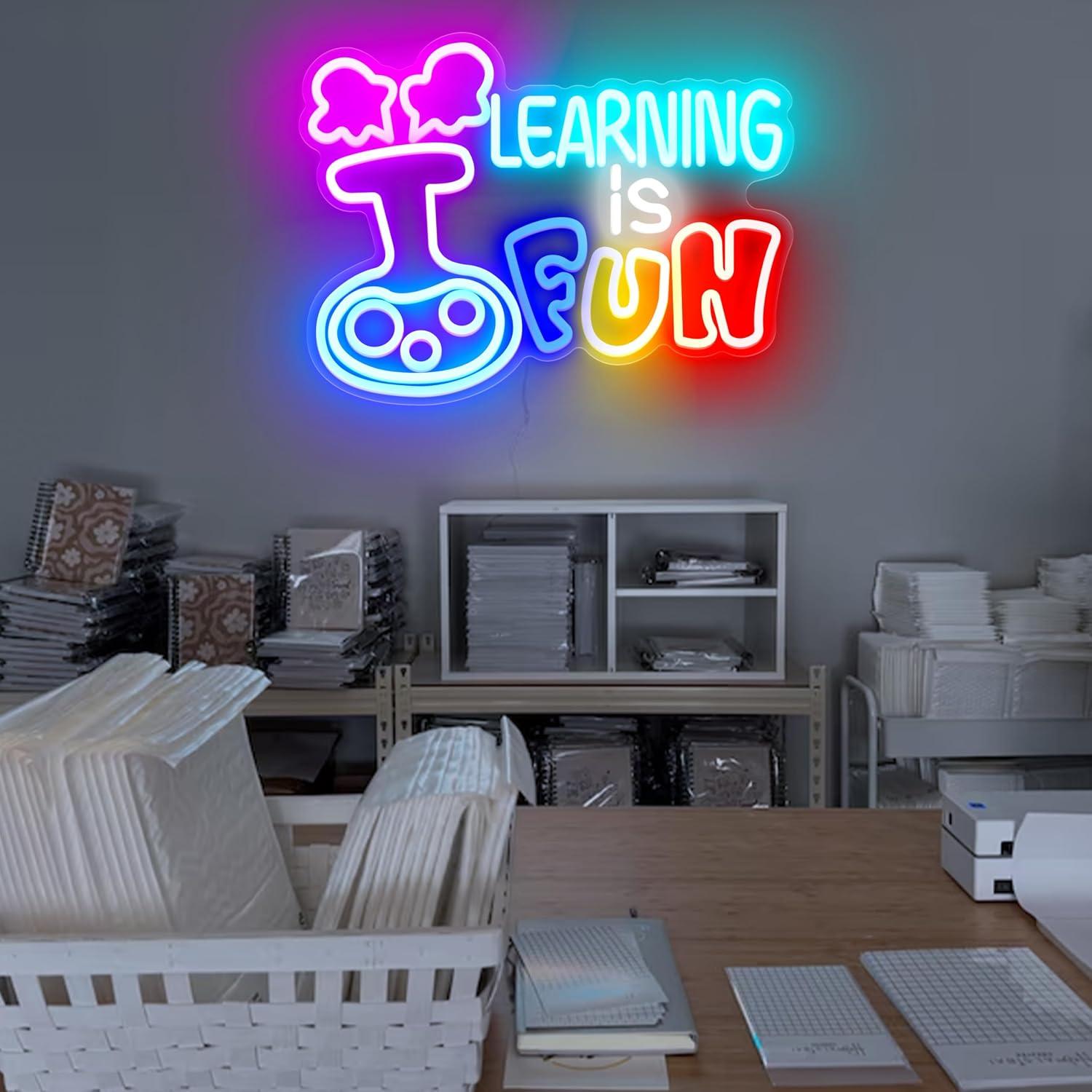 Learning Is Fun Neon Sign USB  - đánh giá và giá Kids Education Motivation