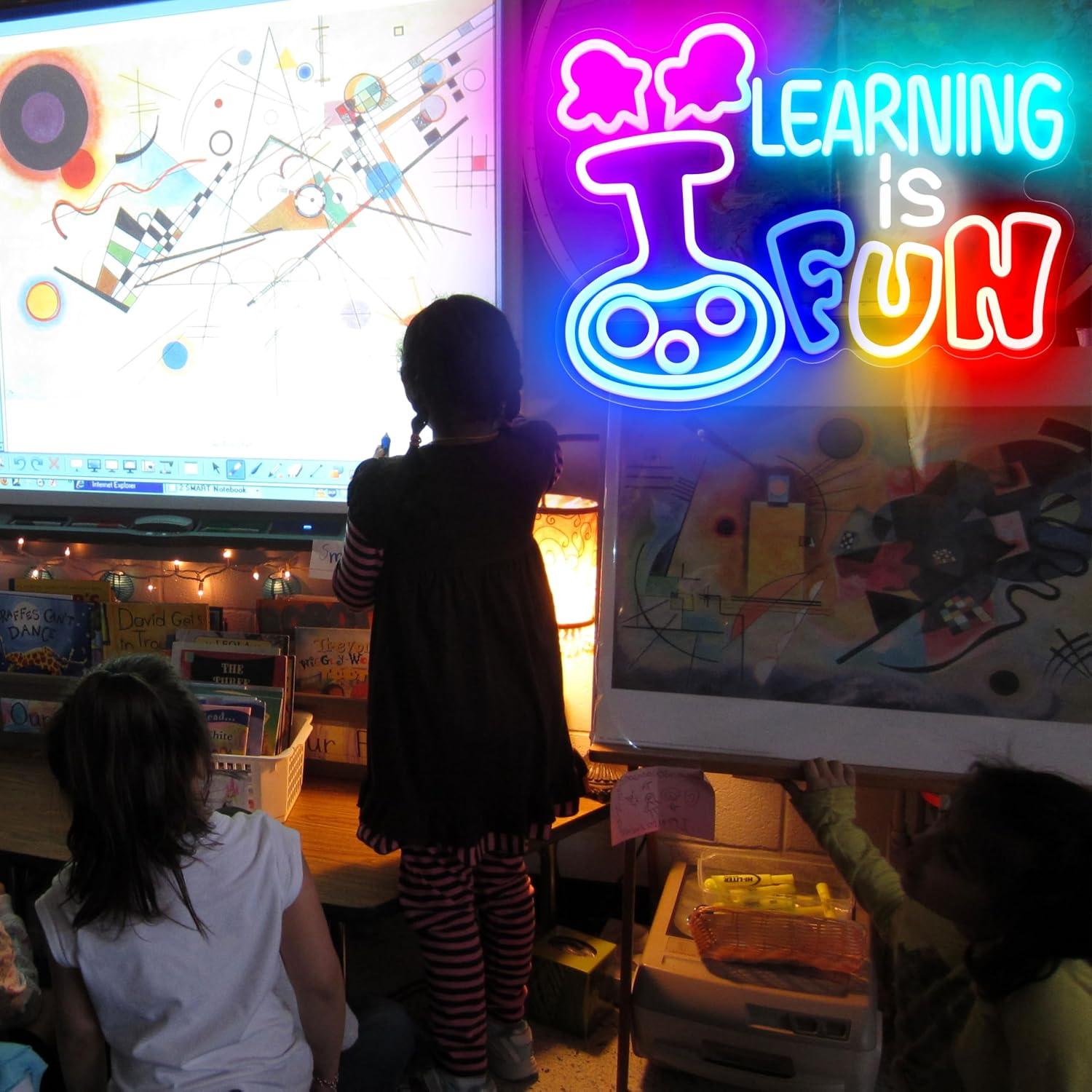 Learning Is Fun Neon Sign USB  - đánh giá và giá Kids Education Motivation