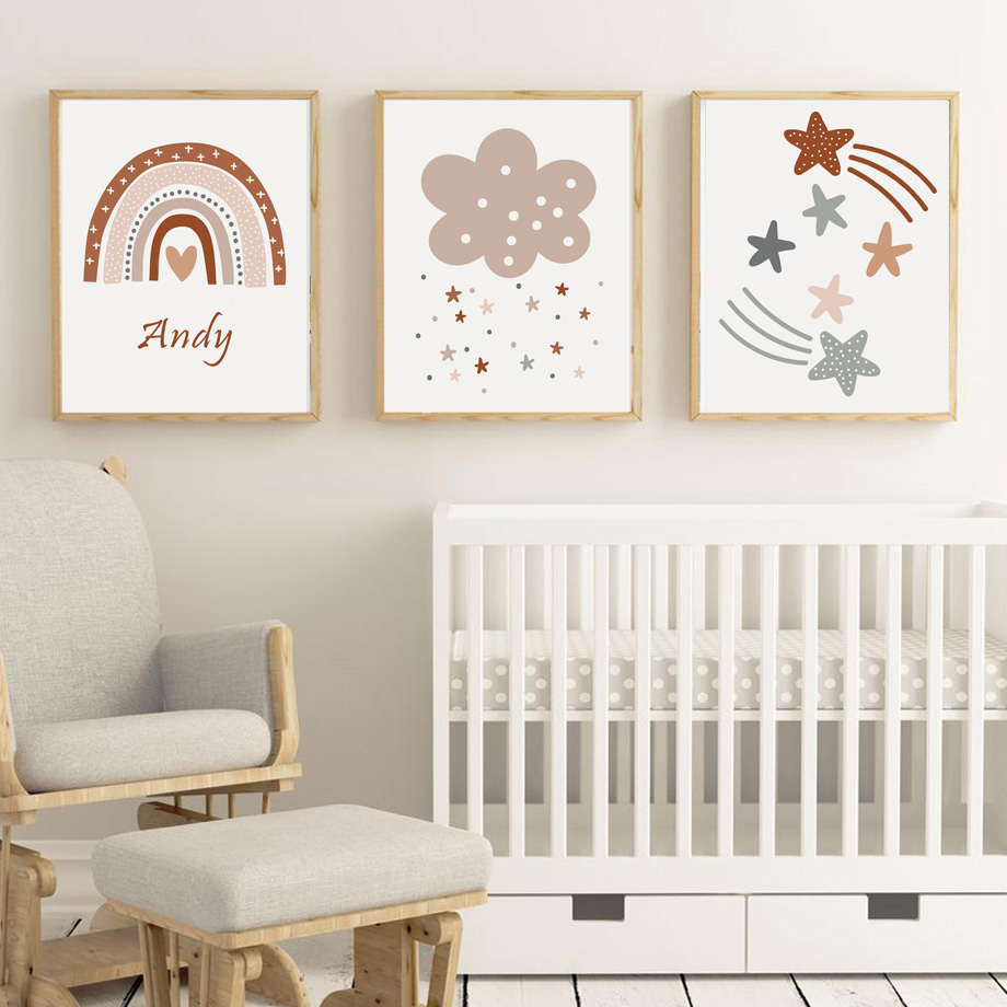 Boho Nursery Poster Canvas Pri - đánh giá và giá Kids Education Name
